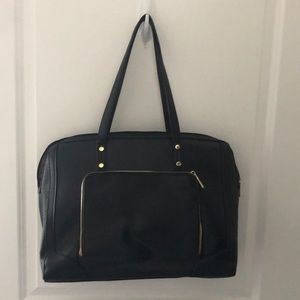 Black Leather Work Bag